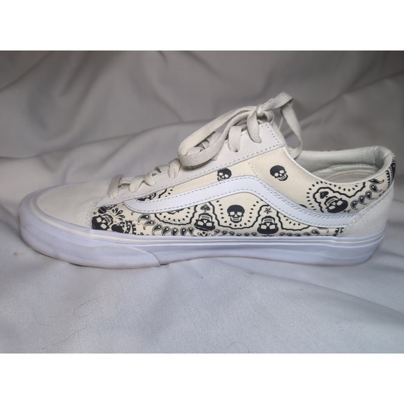 Vans Old Skool Style 36 Classic Bandana White Black Mens Size 10 Skate Shoes - Picture 3 of 10